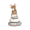 Anillustration Ansichtkaart Rouwkaart muis op stenen