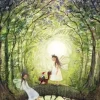 Bijdehansje Postkaart Fairies with Squirrel
