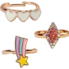 Great Pretenders Boutique Heart Star Rings, 3 Pcs