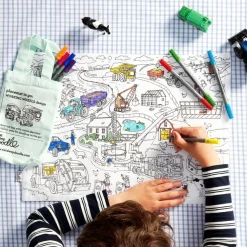 eat sleep doodle Placemat to go Working Wheels