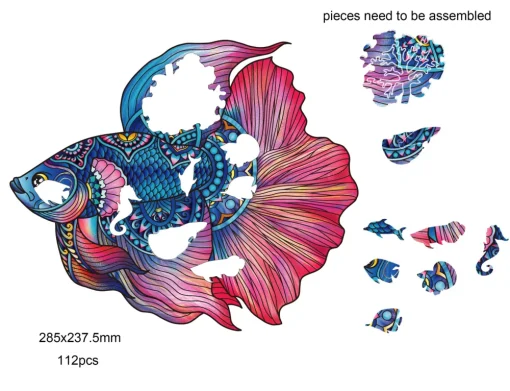Eureka Regenboog Houten Puzzel Fighting Fish