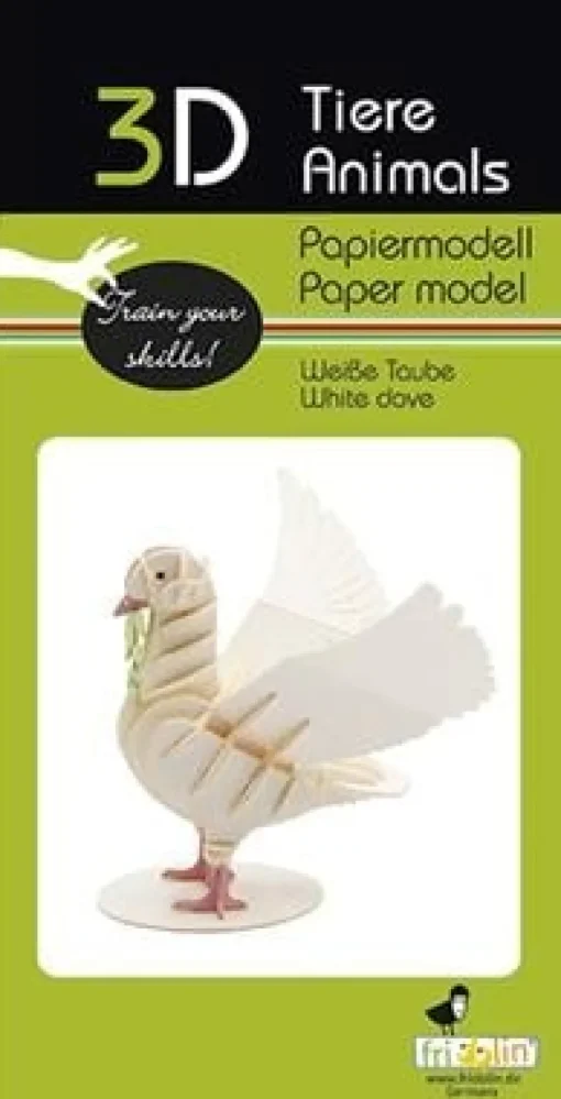 Fridolin 3D Papiermodel Witte Duif