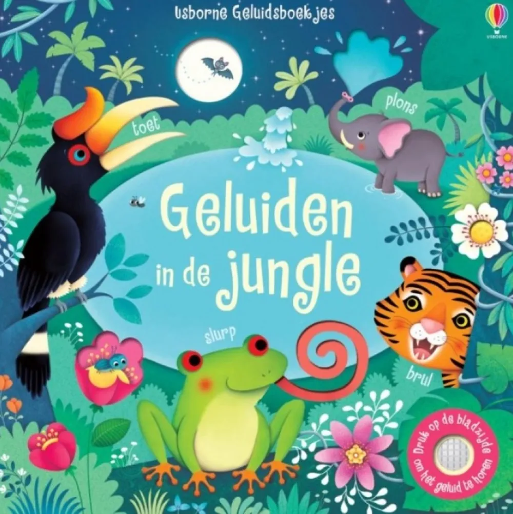 Uitgeverij Usborne Geluiden in de jungle (geluidenboek)