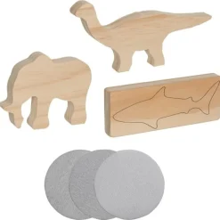 GOKI Houtsnijwerk Dieren DIY Set 3-delig