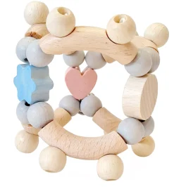 Hess Grijpfiguur Rammelaar Rond Natuurlijk Blauw/Roze