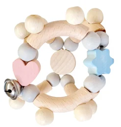 Hess Grijpfiguur Rammelaar Rond Natuurlijk Blauw/Roze