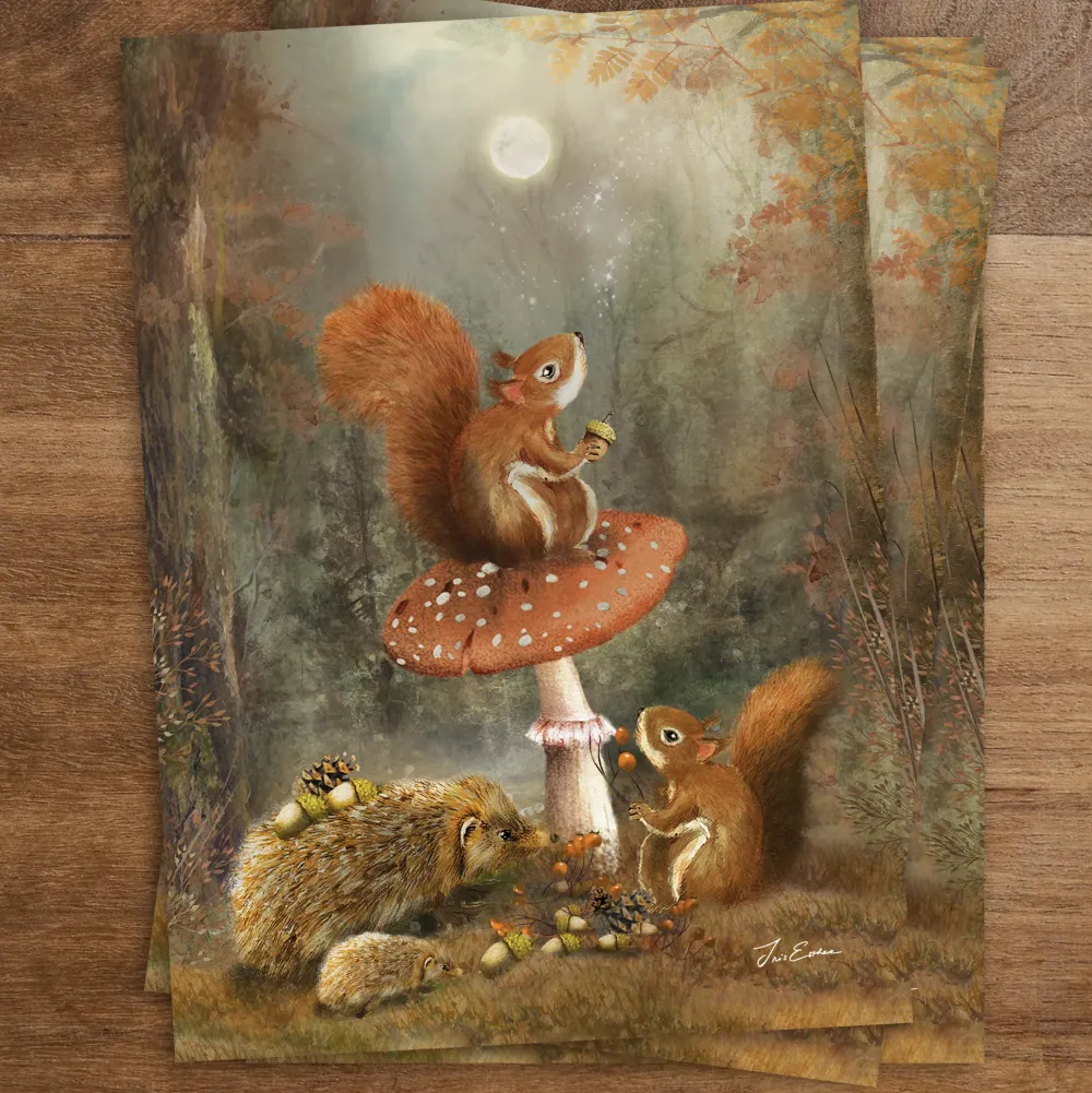 Iris Esther Postkaart Preparing for winter