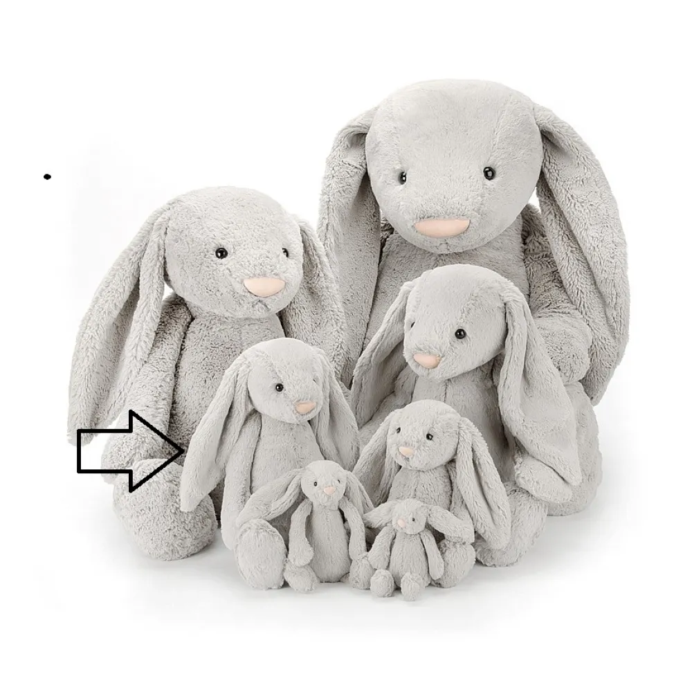 Jellycat Knuffel Konijn Bashful Silver Bunny Medium