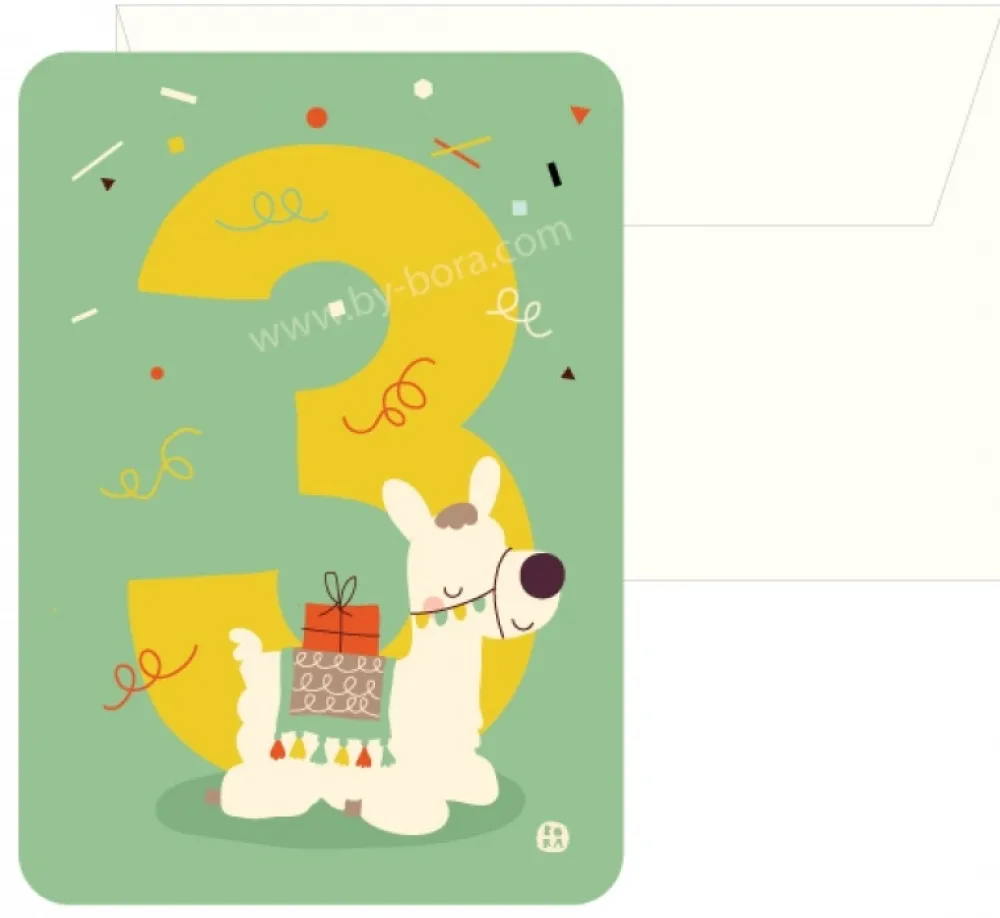 Bora Kaart met envelop 3 Alpaca