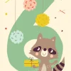Bora Kaart met envelop 6 Raccoon