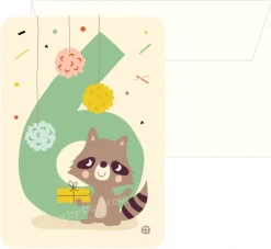 Bora Kaart met envelop 6 Raccoon