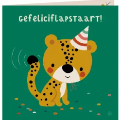 Bora Kaart met envelop Gefeliciflapstaart cheeta