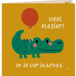Bora Kaart met envelop Veel plezier krokodil