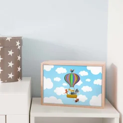 Limundo Wandlamp Rechthoekig Luchtballon Beuken Hout