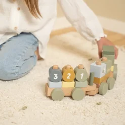 Little Dutch Blokkentrein Tractor Little Farm Hout