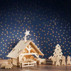 lovelties Kerststal met 12 Figuurtjes Hout