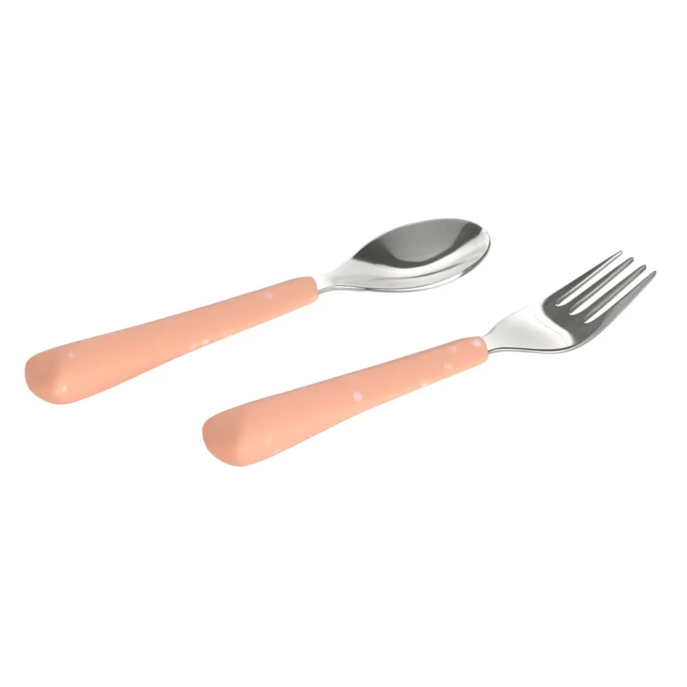 Lässig Kinderbestek Set Vork en Lepel Abrikoos