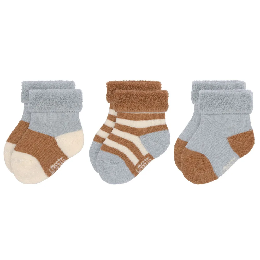 Lässig Terry Kindersokjes Light Blue Caramel Set 3-delig