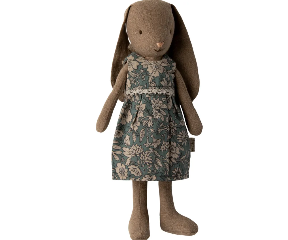 Houtendiershop Maileg Knuffel Bunny Size 1 Bruin met Jurk 20cm