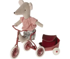 Maileg Knuffelmuis Tricycle Big Sister Red