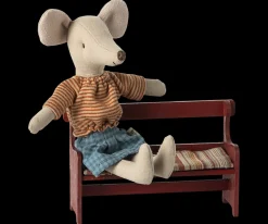 Maileg Poppenhuis Bankje Rood 7.5cm