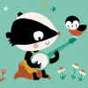 Bora Postkaart Bluegrass banjo badger