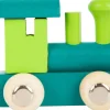 Small Foot Lettertrein Blauw en Groen Hout