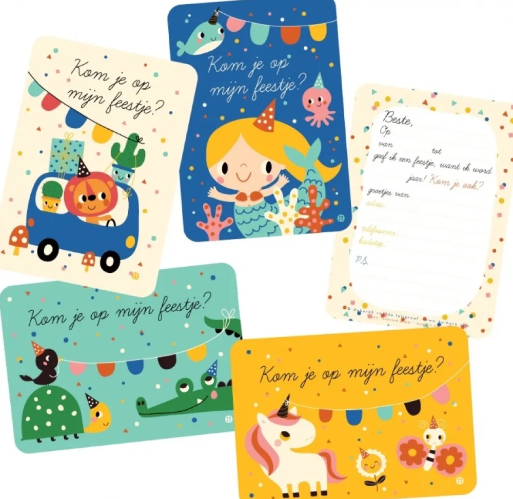 Bora Uitnodigingskaart Zeemeermin 6-delig