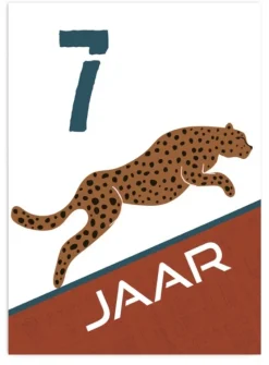 Pepermints Wenskaart 7 Jaar Tijger