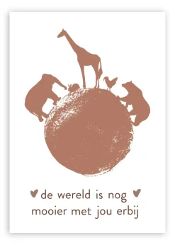 Pepermints Wenskaart de wereld is nog mooier met jou erbij (terra)