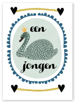 Pepermints Wenskaart Een Jongen (zwaan)
