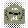 Pepermints Wenskaart een nieuwe plek (groen)