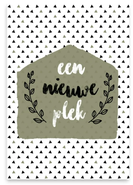 Pepermints Wenskaart een nieuwe plek (groen)