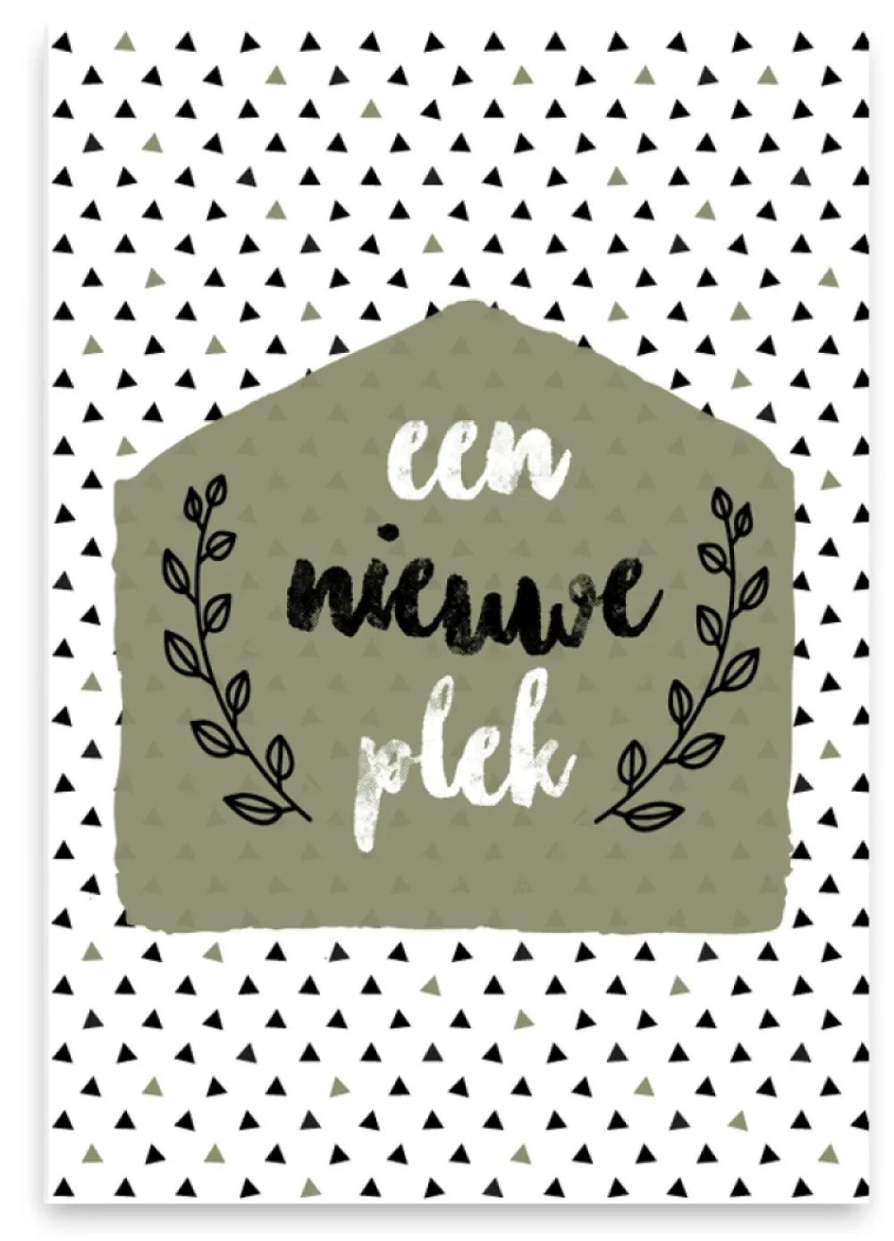 Pepermints Wenskaart een nieuwe plek (groen)