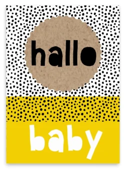 Pepermints Wenskaart Hallo baby (geel)