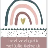 Pepermints Wenskaart Heel veel geluk met jullie kleine uk (regenboog roze)