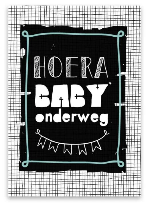 Pepermints Wenskaart Hoera Baby Onderweg
