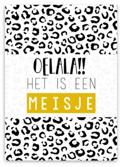 Pepermints Wenskaart Oelala!! Het is een Meisje