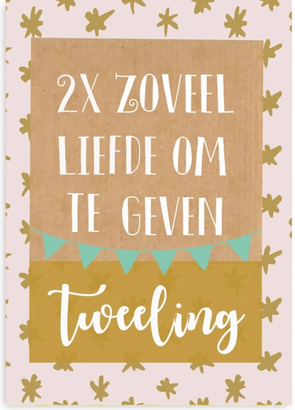 Pepermints Wenskaart 2x zoveel liefde om te geven (tweeling)