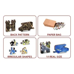 Wooden City Puzzel Hout Animal Kingdom Map 1010pcs