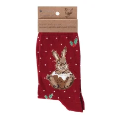 Wrendale Designs Kerstsokken Konijn Little Pudding