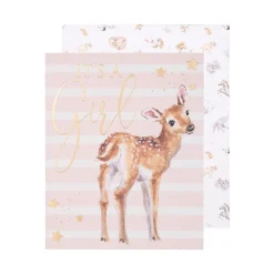 Wrendale Designs Wenskaart Loved Deerly - It's a Girl